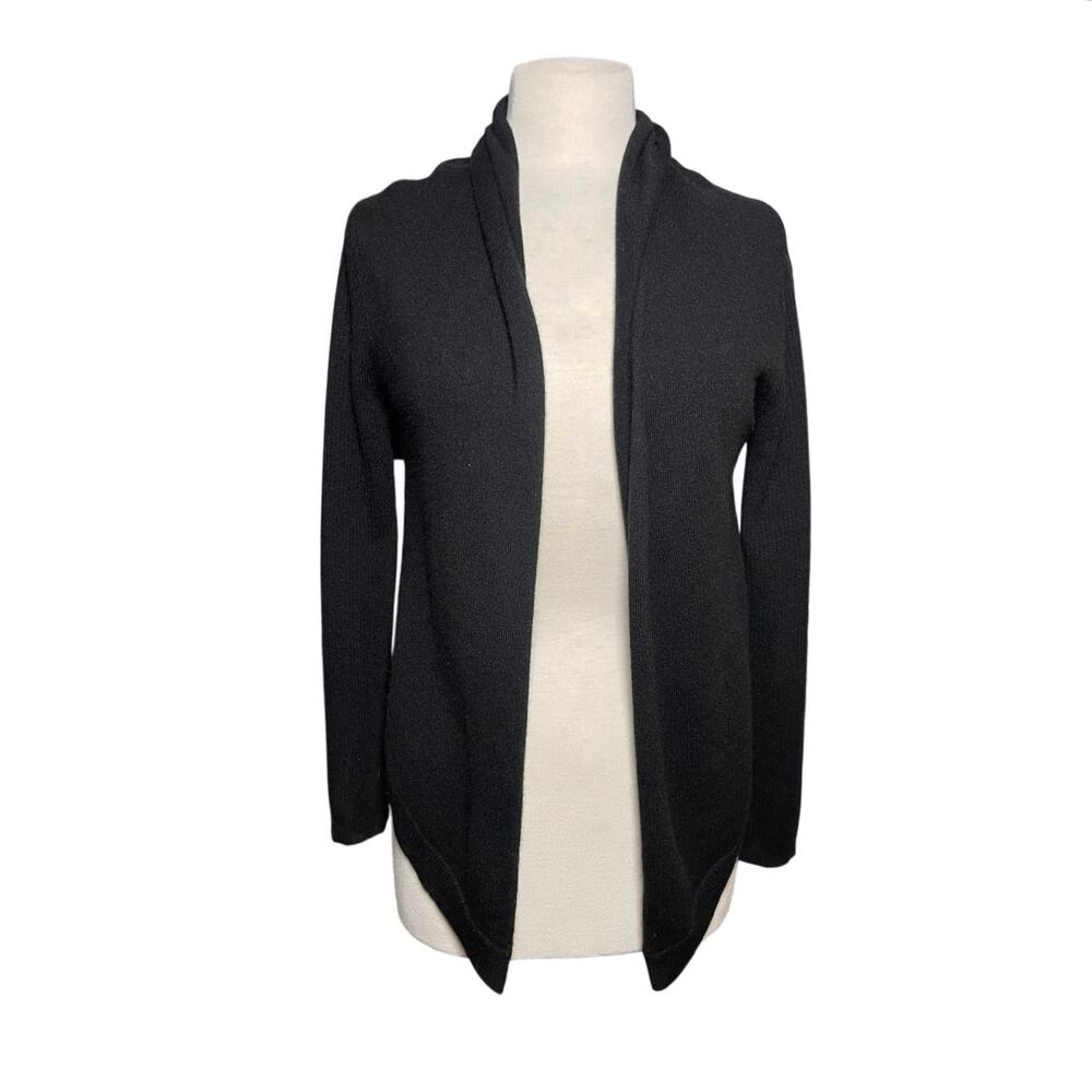 NWT BARNEYS NEW YORK Women’s Black Open Front Cashmere Cardigan